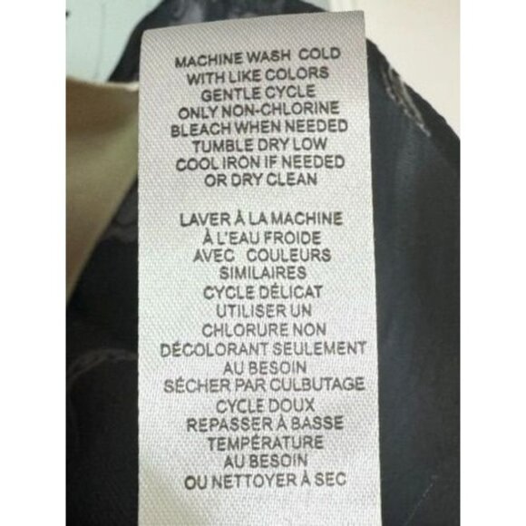 T Tahari Crane Print Black Ruffle Short Sleeve Blouse Small - Picture 8 of 8